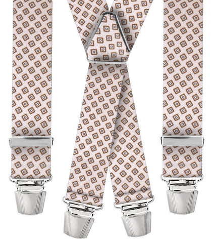Bretella pattern quadratini beige