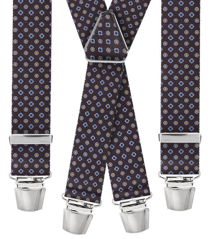 Bretella pattern fiori marrone