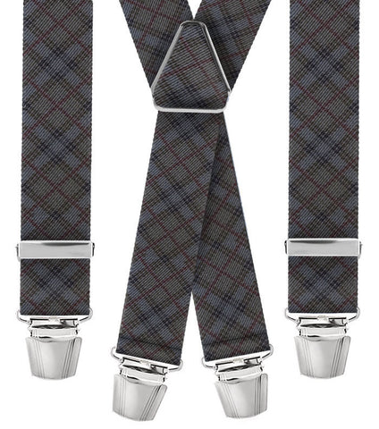 Bretella pattern quadroni grigio