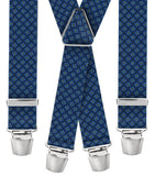 Bretella pattern quadratini blu